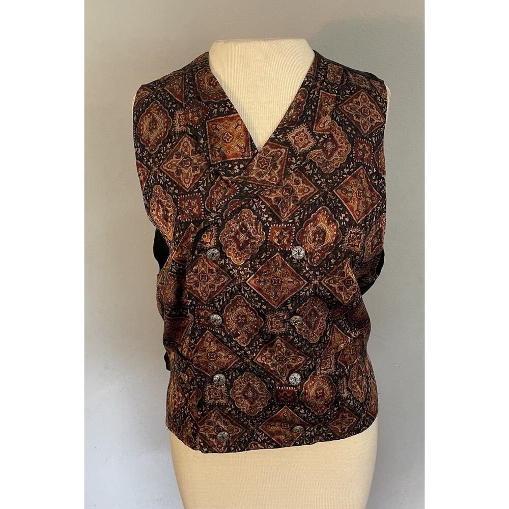 VTV Women’s Western Vest‎ Sz SMALL Spindle River Rodeo Dressy Cowgirl Satin USA